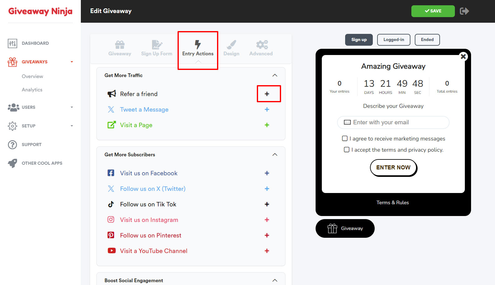 Giveaway Ninja Shopify App Store