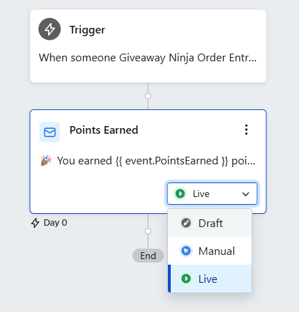 Set Klaviyo flow live